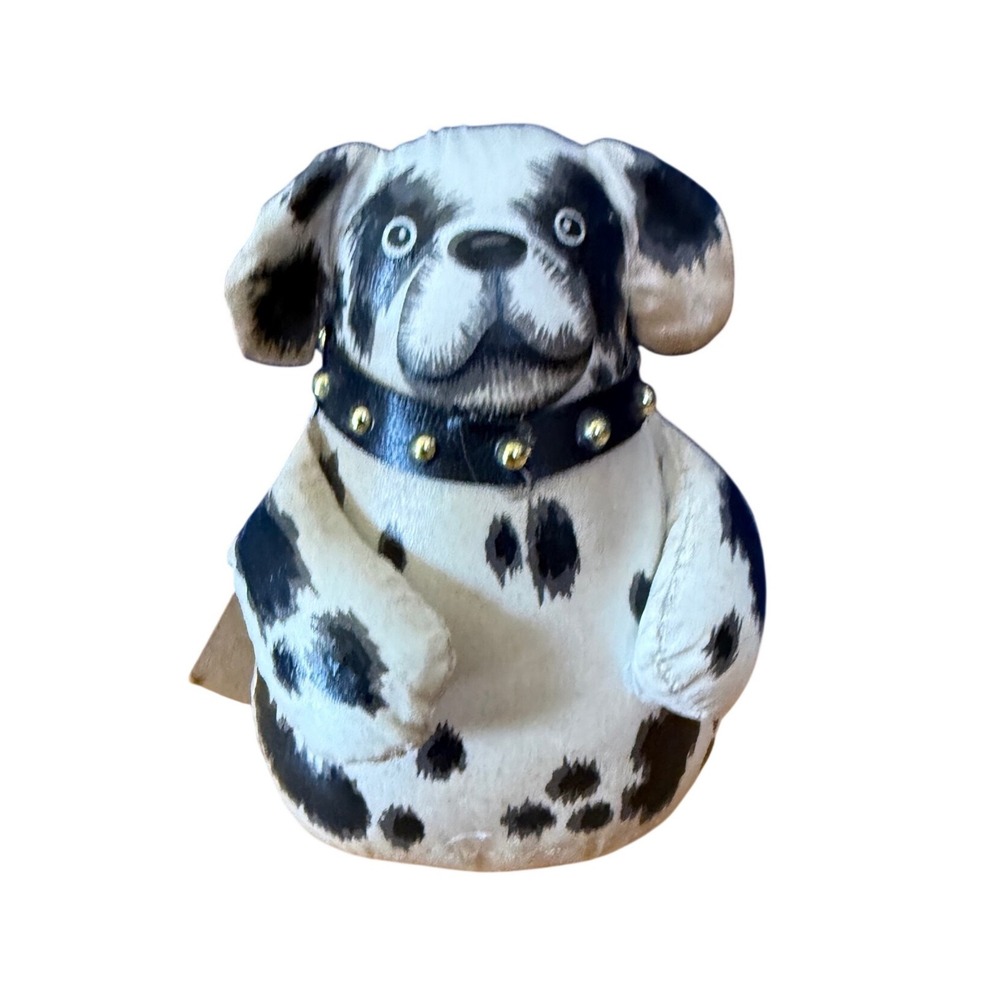 NWT Hanna's Handiworks Vtg Boxer Dot with studded collar Fabric Beanbag Figurine